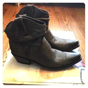El gringo leather brown cowboy booties